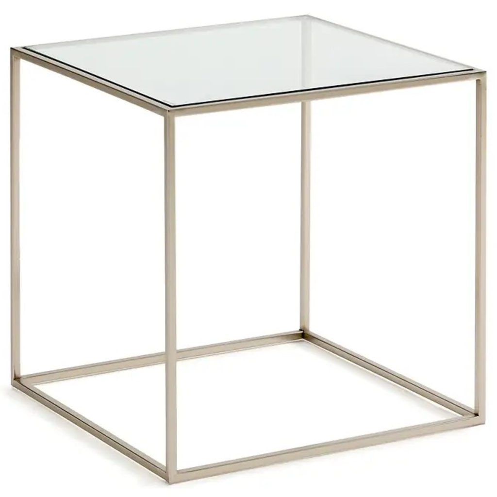 bout de canapé verre et laiton