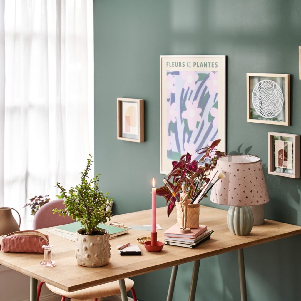 bureau mur vert