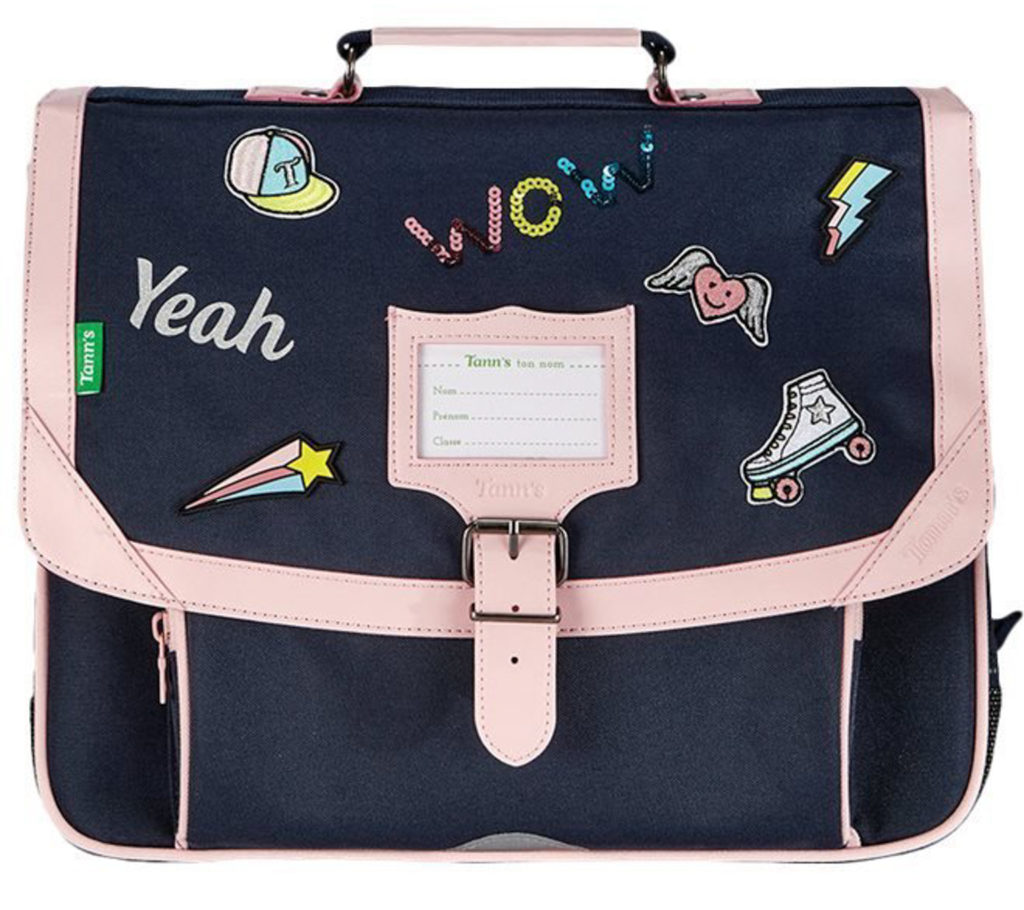 cartable tann's bleu marin et rose