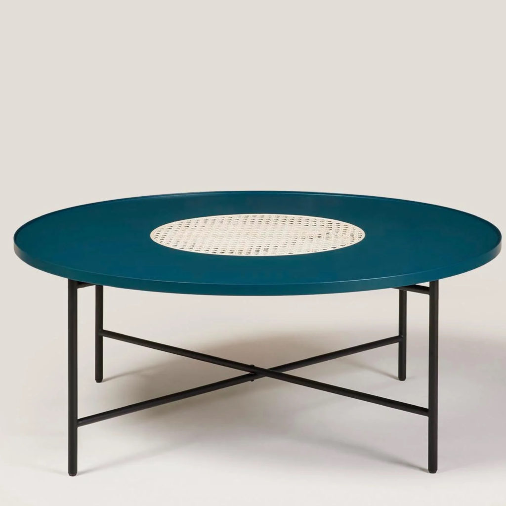 table basse bleu canard