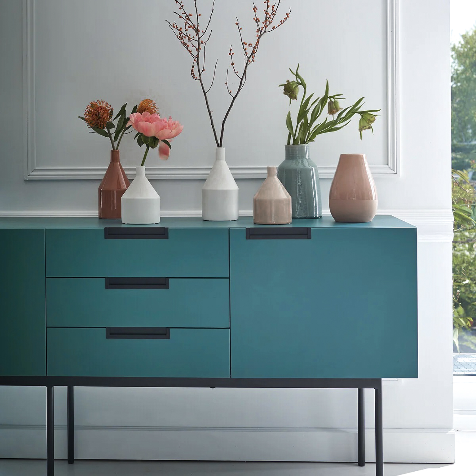 mobilier bleu canard