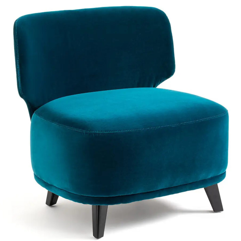 fauteuil bleu canard