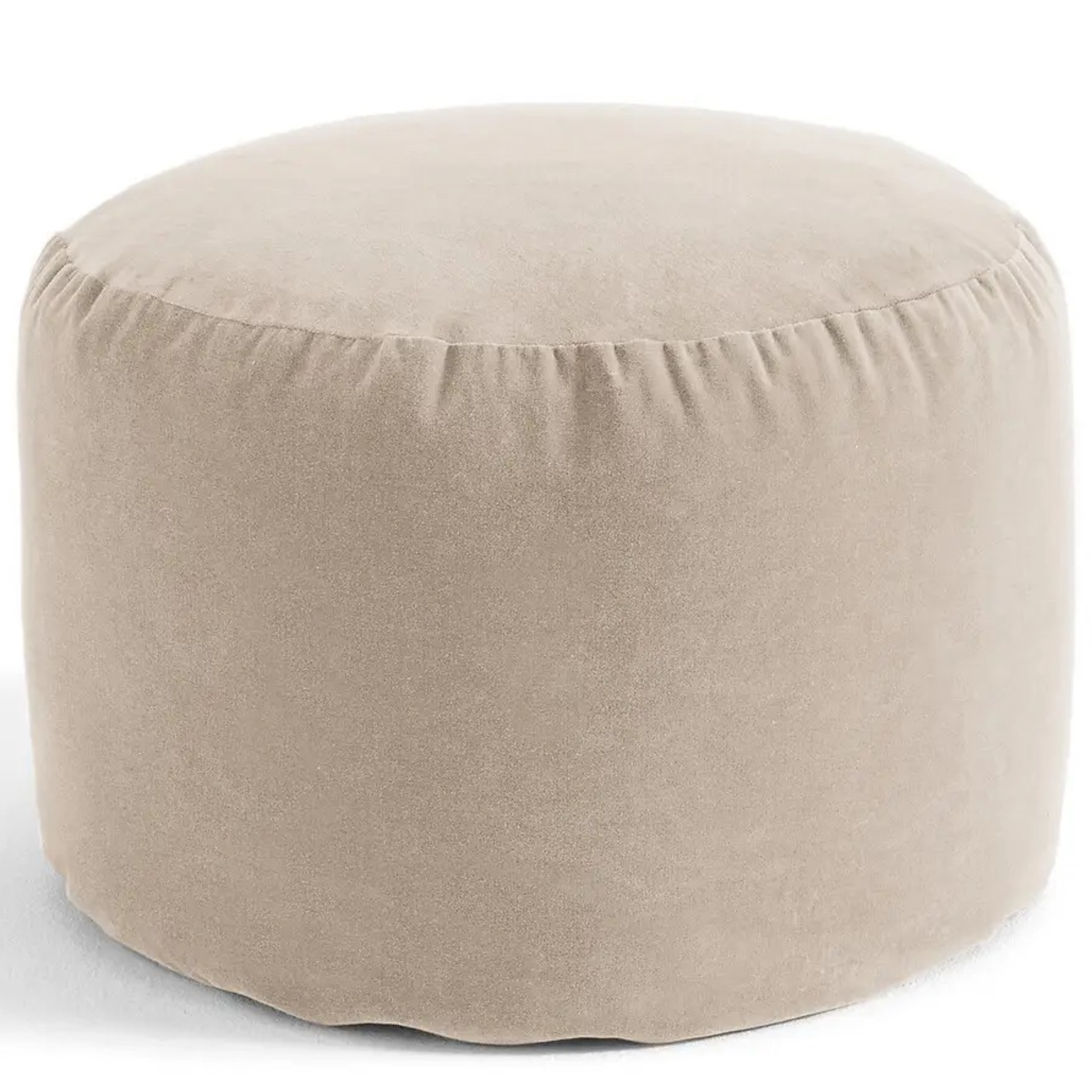 pouf velours beige