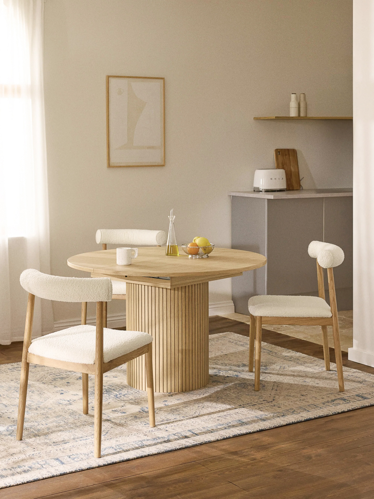 table extensible ronde pied central