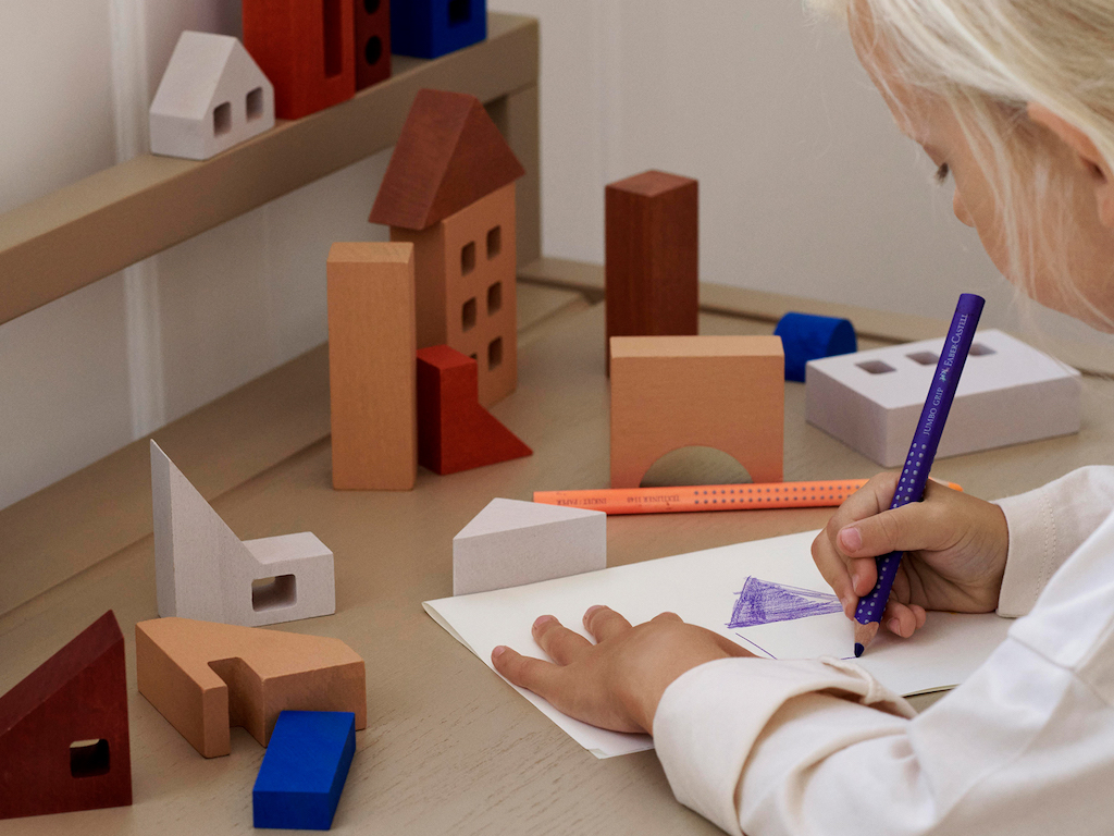 cubes en bois enfant maisons