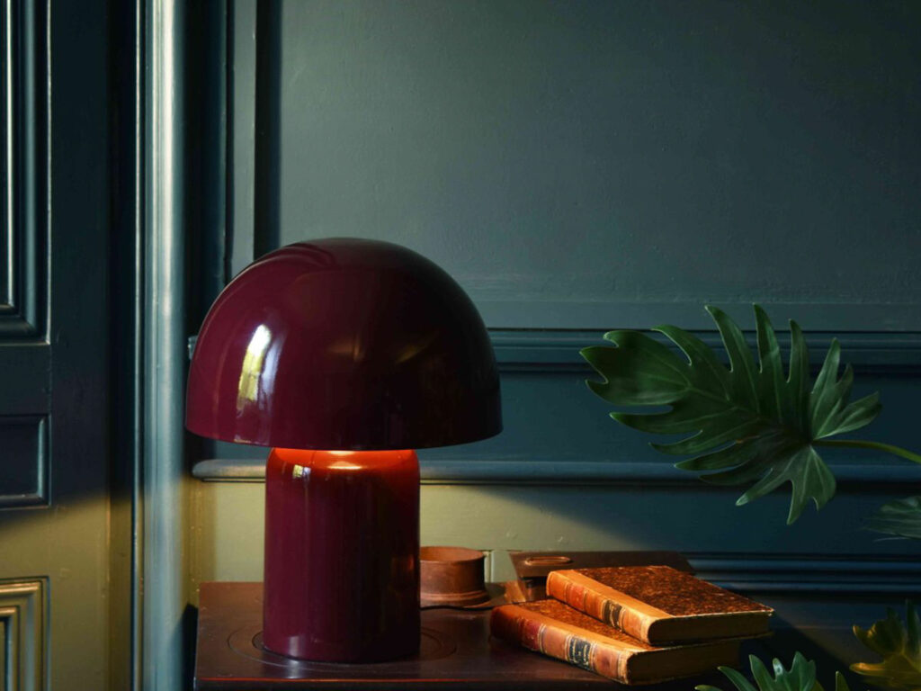 lampe champignon rouge bordeaux