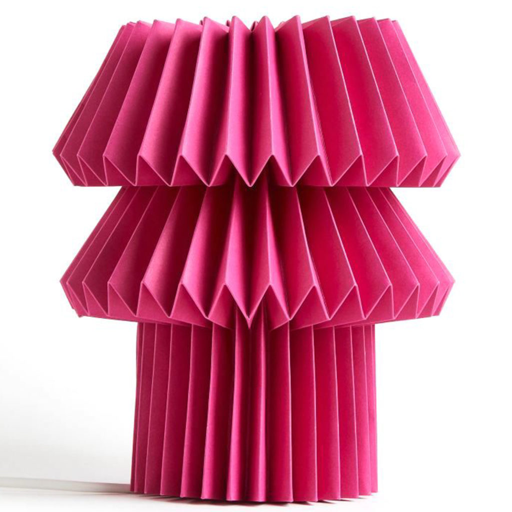 lampe plissée rose fuchsia