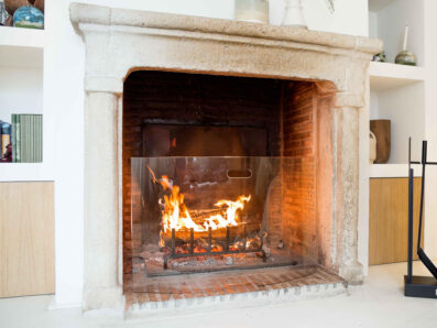 Pare feu transparent en verre trempé