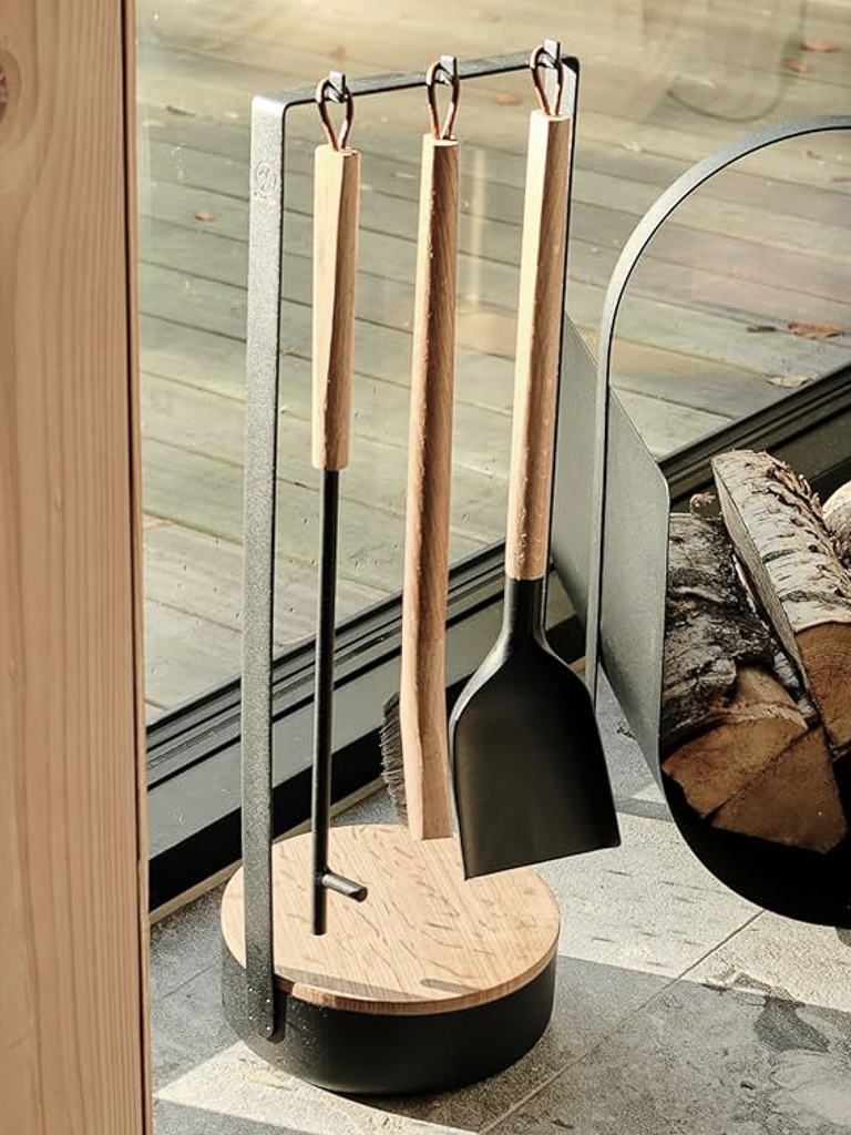 accessoires de cheminée bois et noir