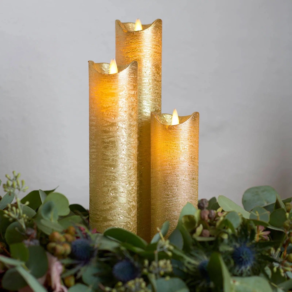 bougie LED dorée