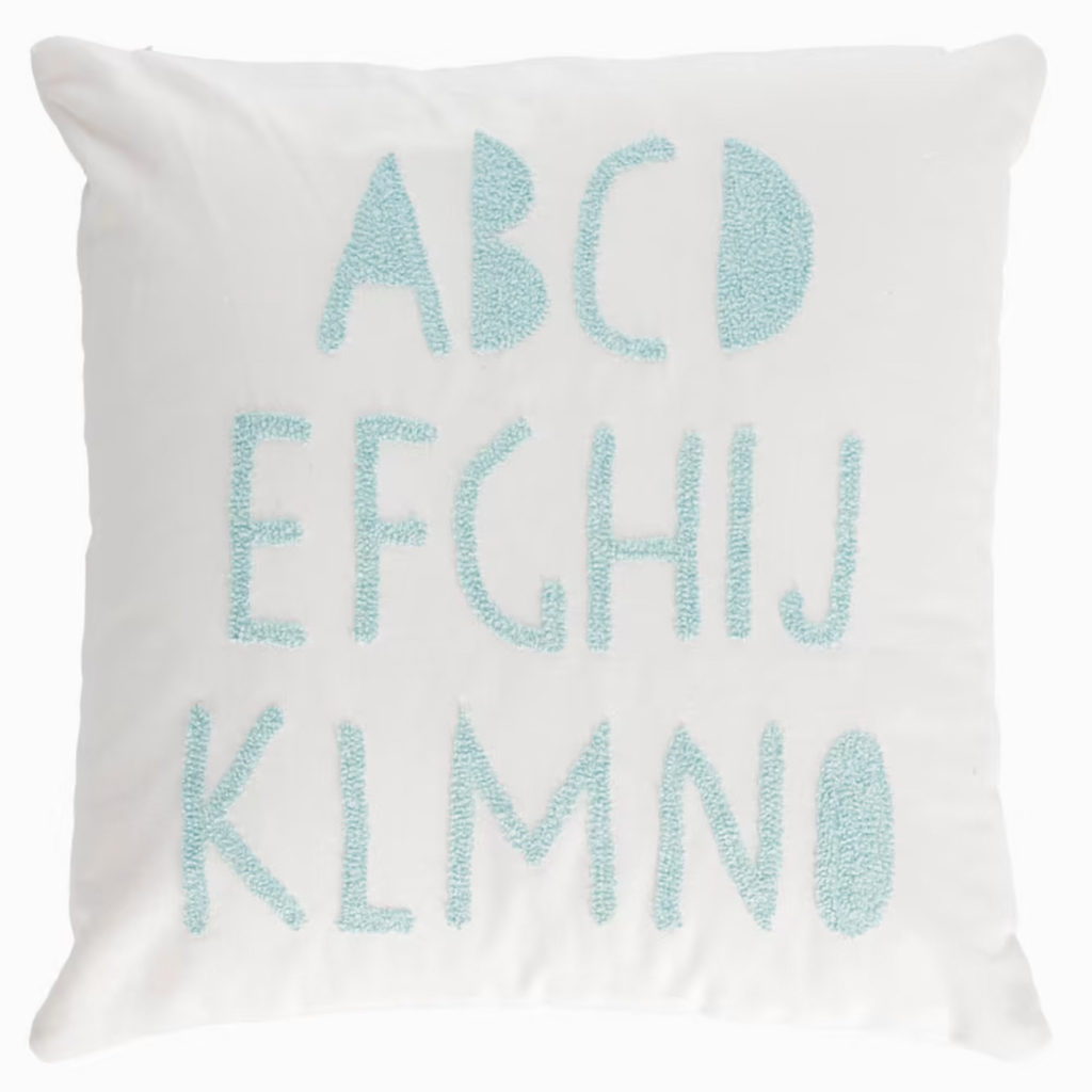 coussin alphabet enfant