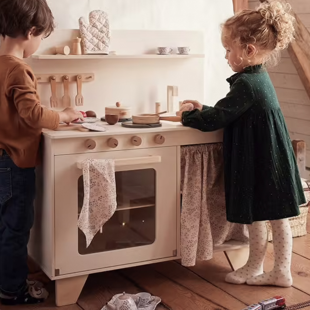 cuisine en bois enfant blanche