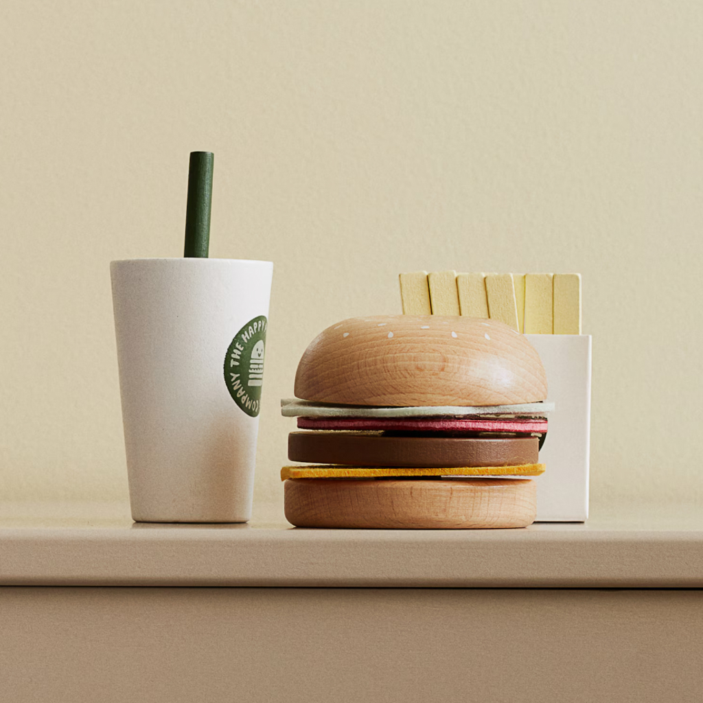 hamburger en bois jouet enfant