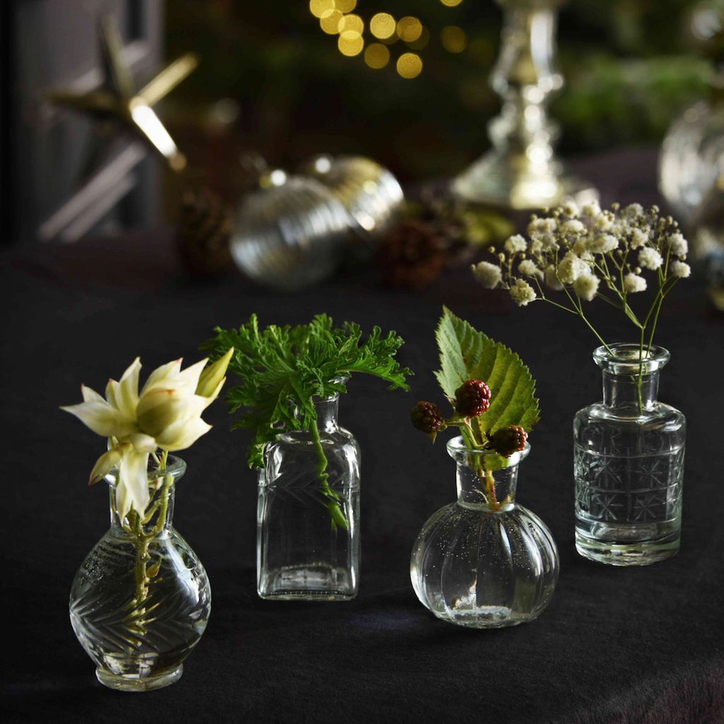 minis vases en verre style brocante