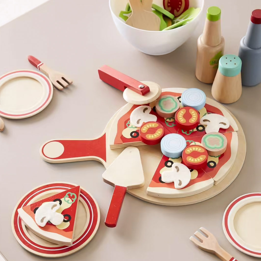 pizza en bois jouet enfant