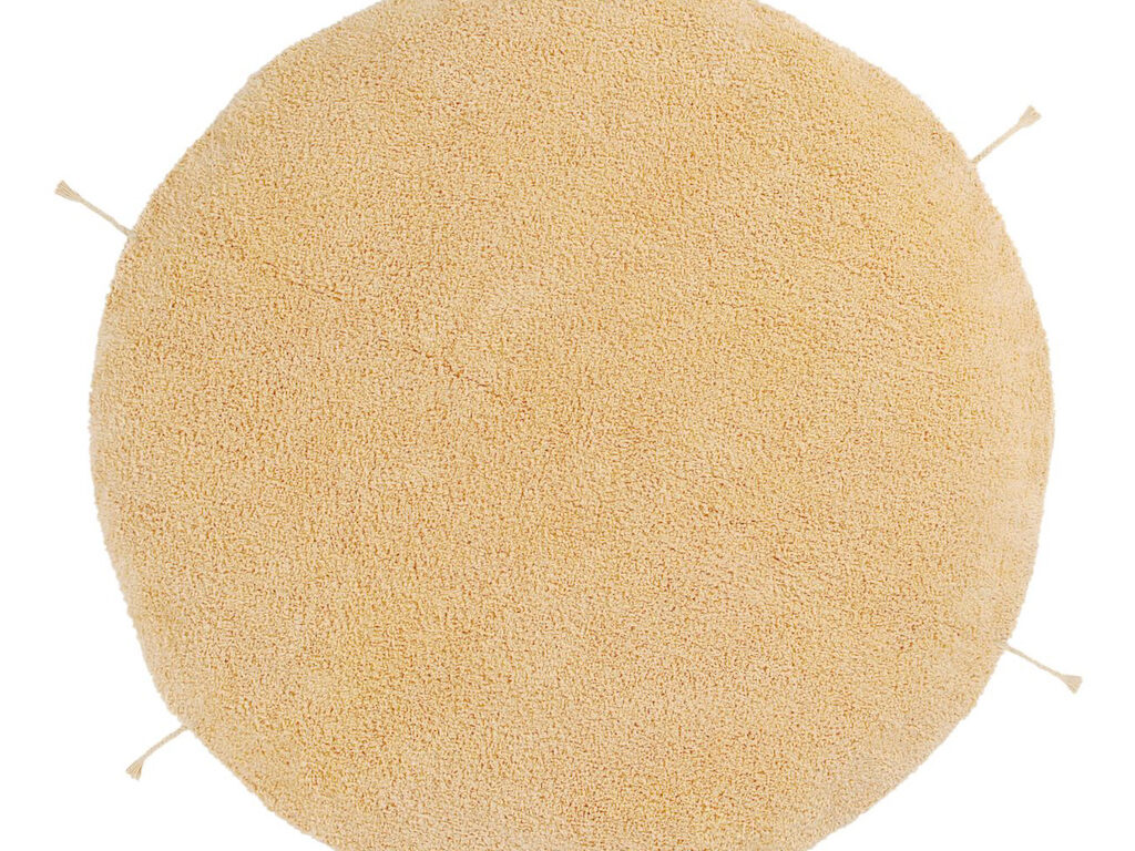 pouf rond jaune géant enfant