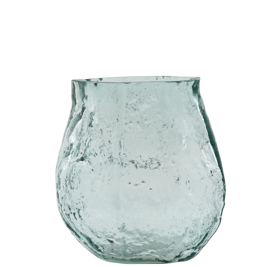 vase en verre bleu ciel