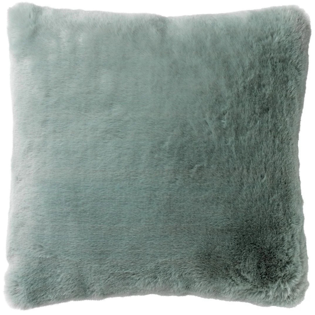 coussin fausse fourrure vert sauge