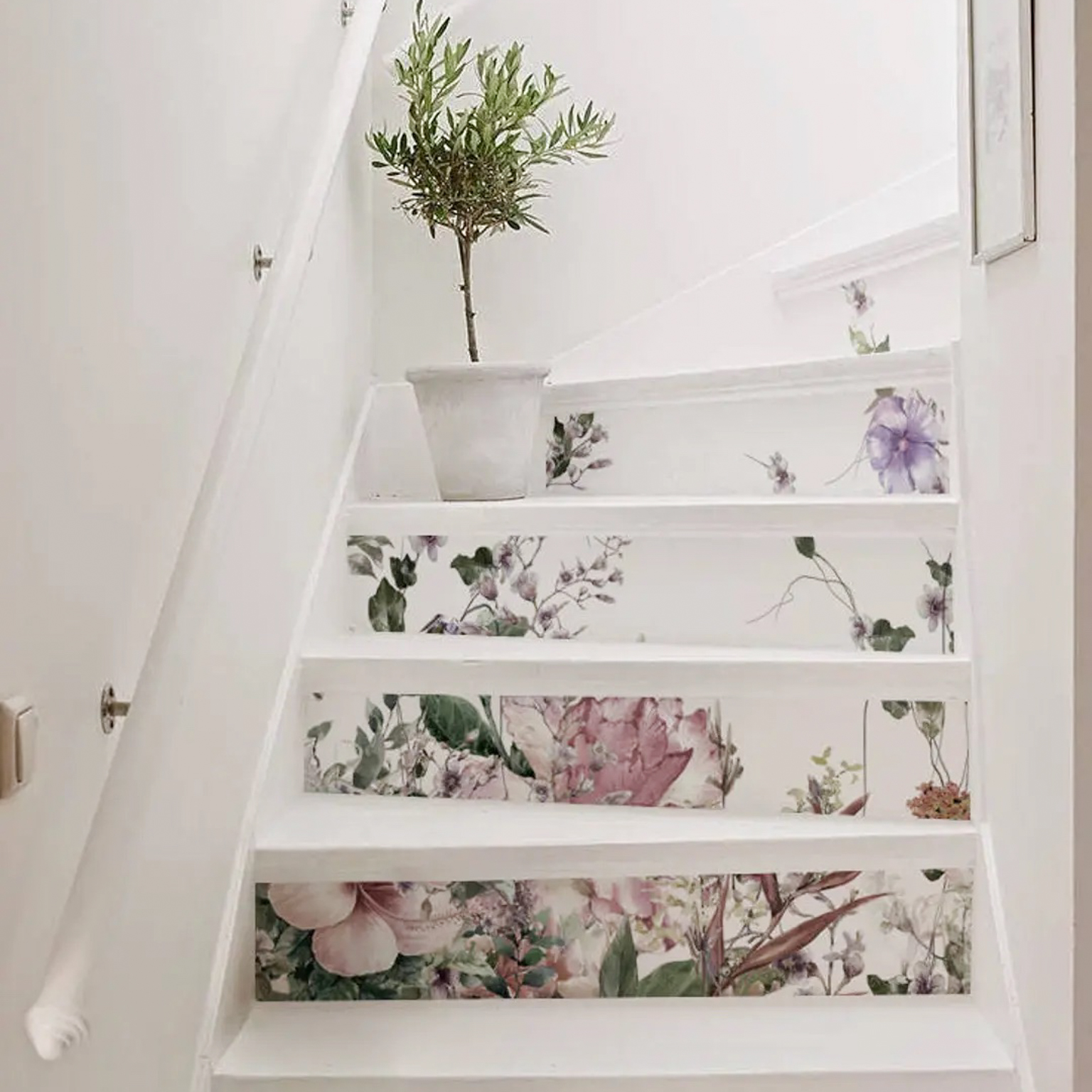 papier peint contremarches escalier