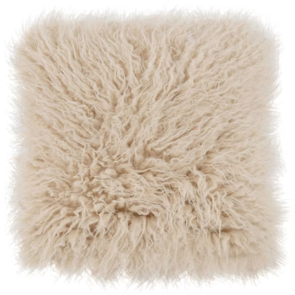 coussin fausse fourrure beige