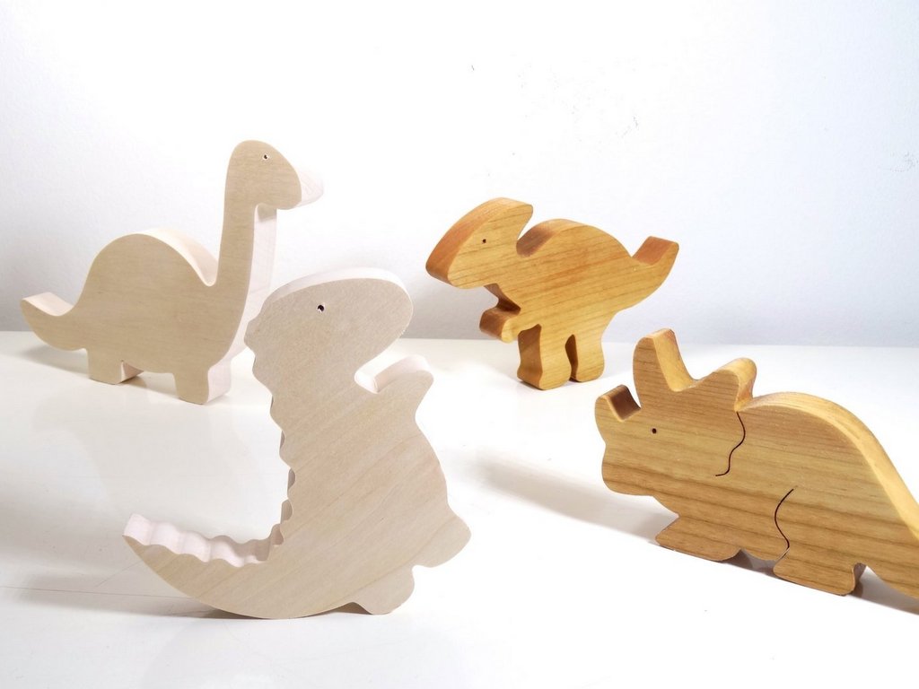 dinosaures en bois jouet