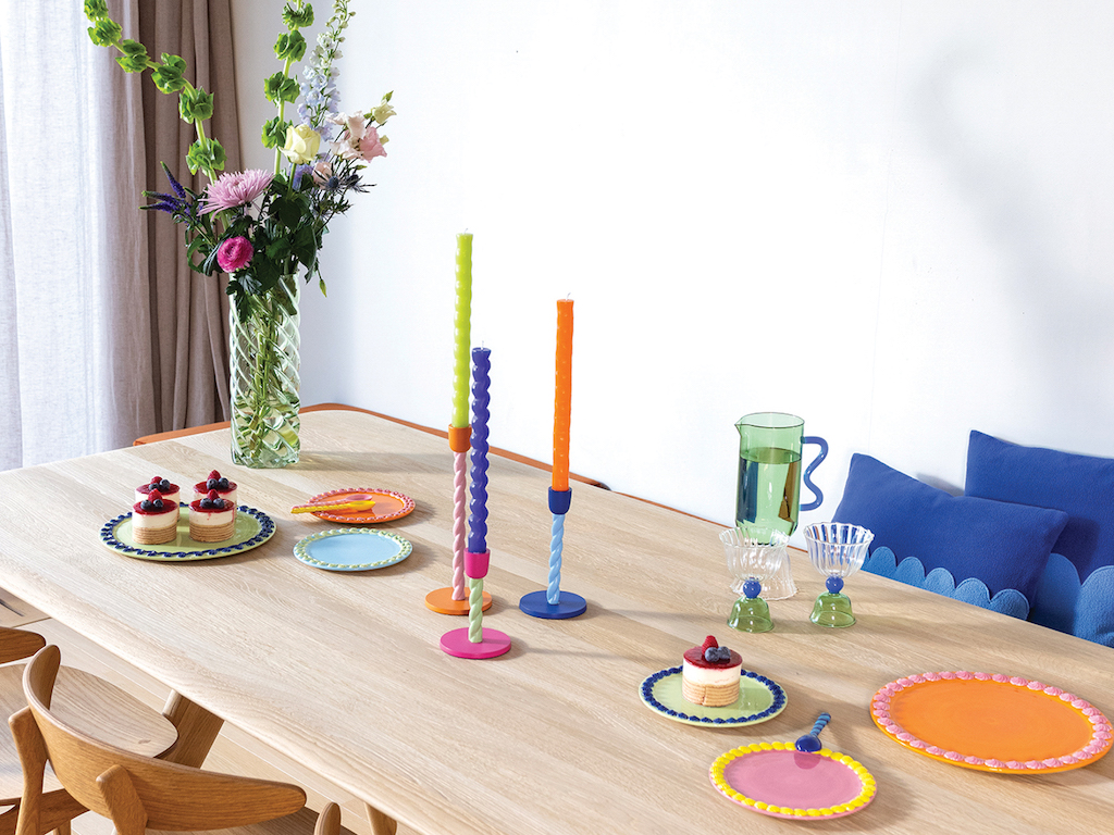 décoration multicolore table