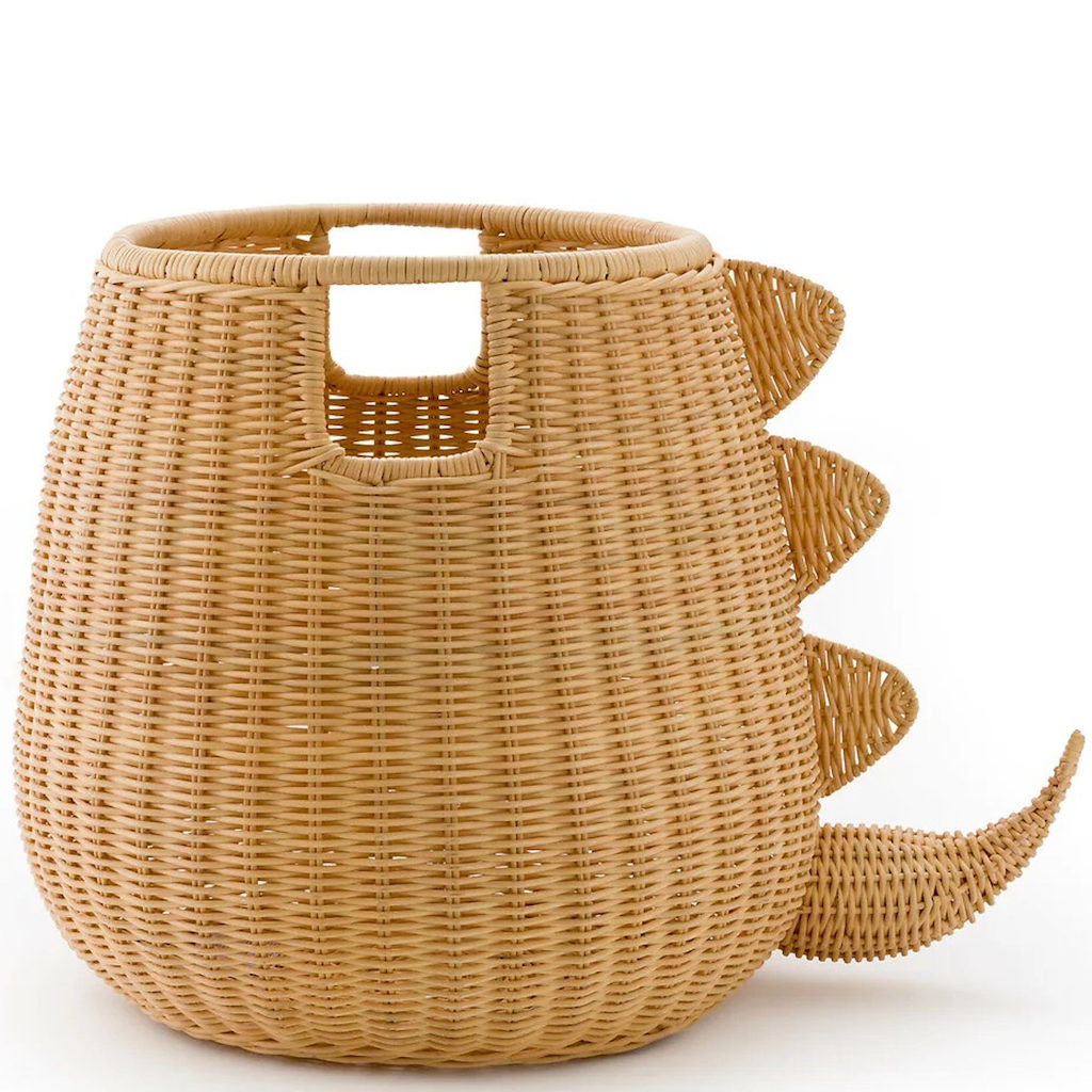 panier à jouets rotin dinosaure