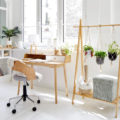 portant pour plantes suspendues bois