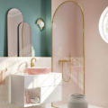 salle de bain rose et vert
