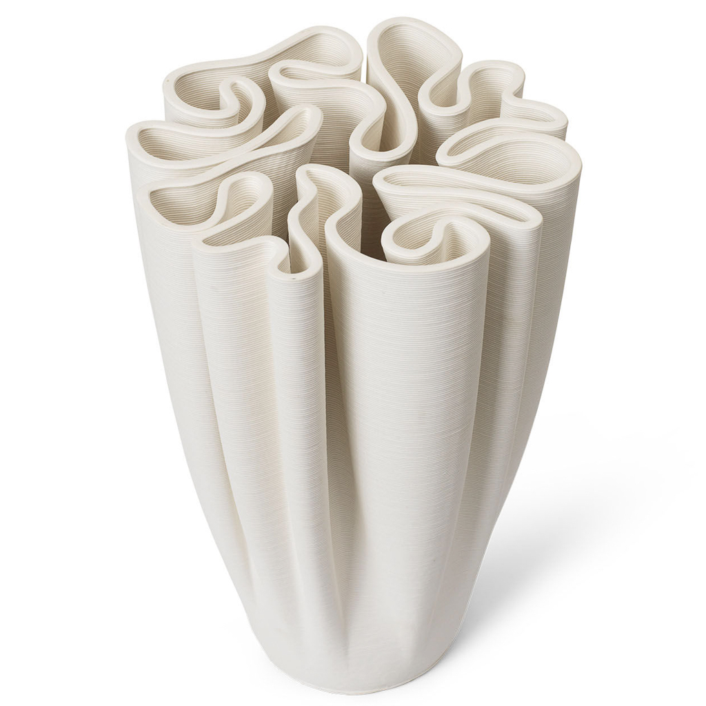 vase design en grès blanc