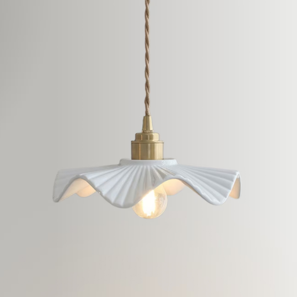 suspension porcelaine blanche vintage