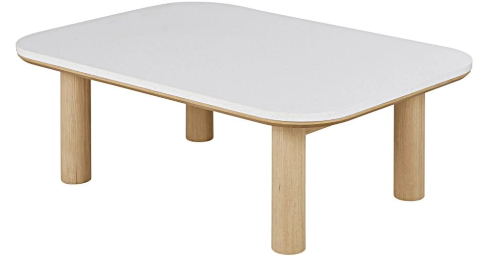 table basse design bois et blanc