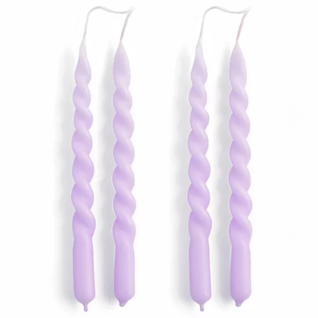 bougie torsadée lilas