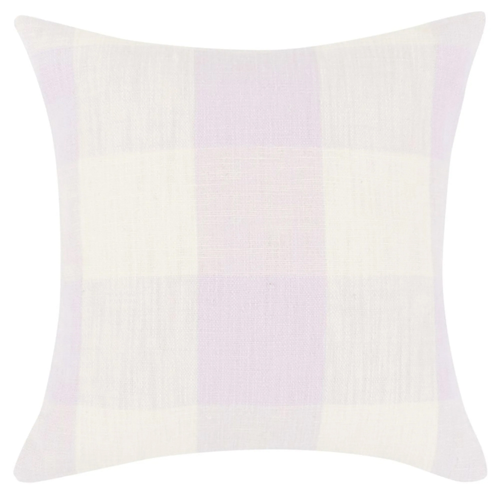 coussin lilas et blanc