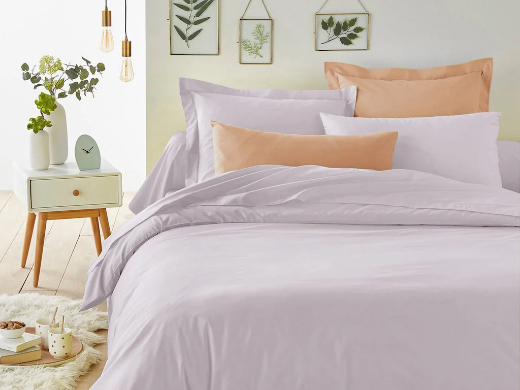 linge de lit lilas