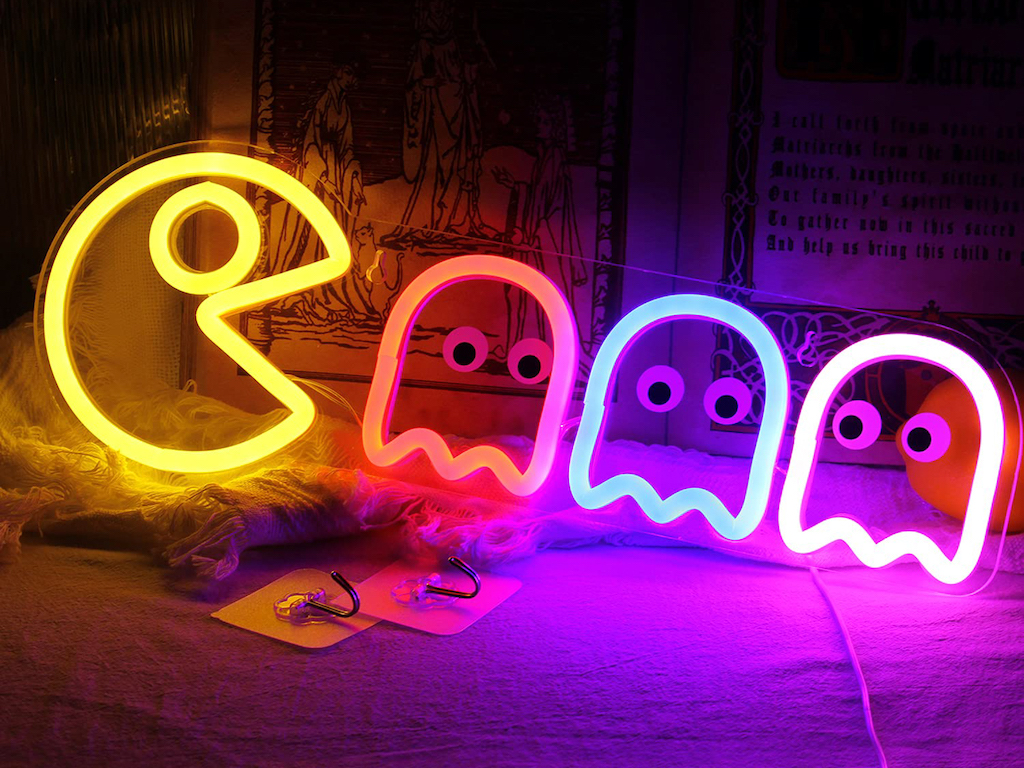 néon mural gaming pacman