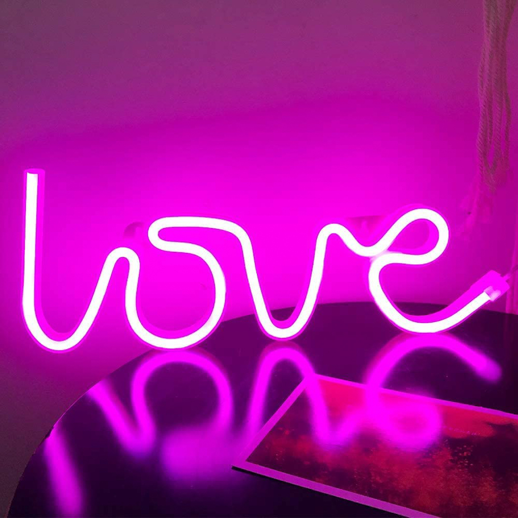 neon mural love