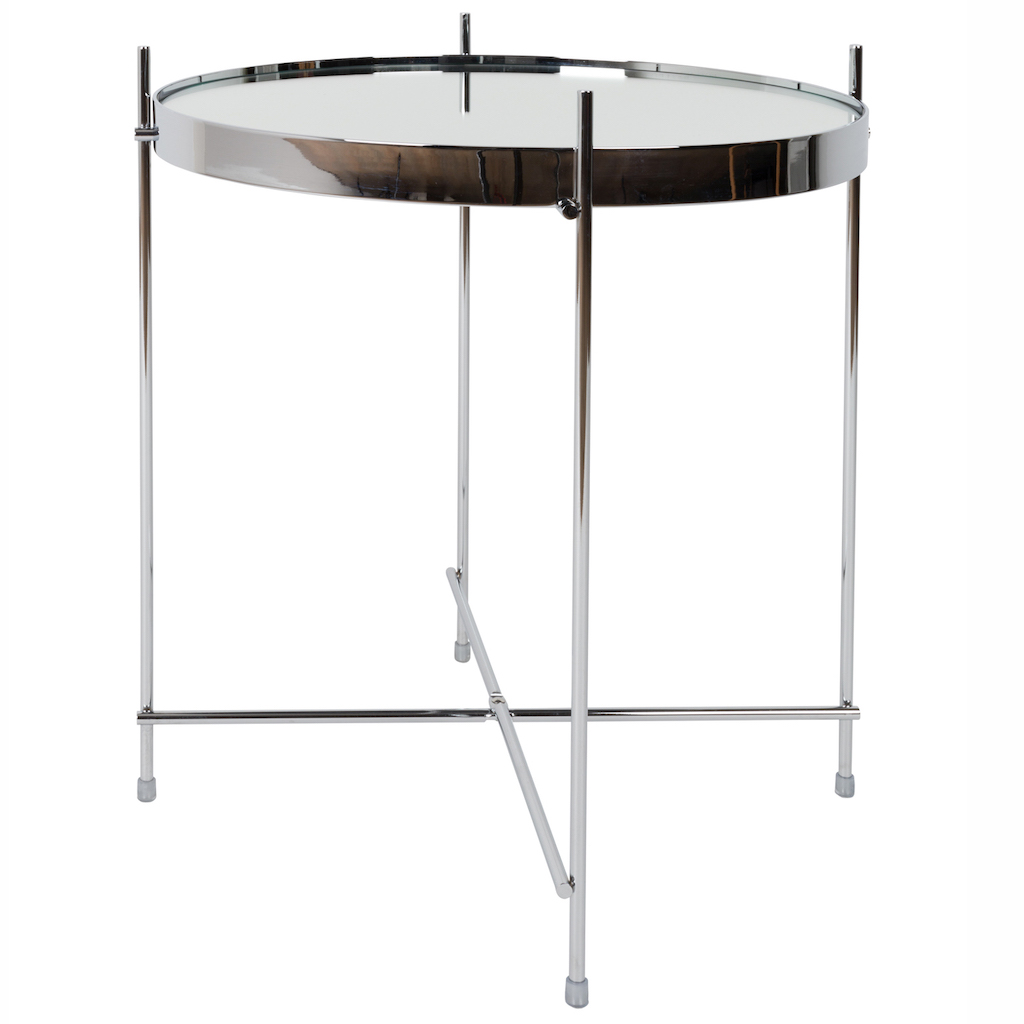 table basse ronde chrome