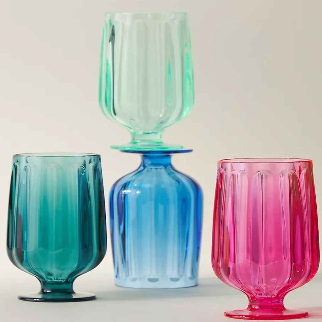 verres à eau couleur