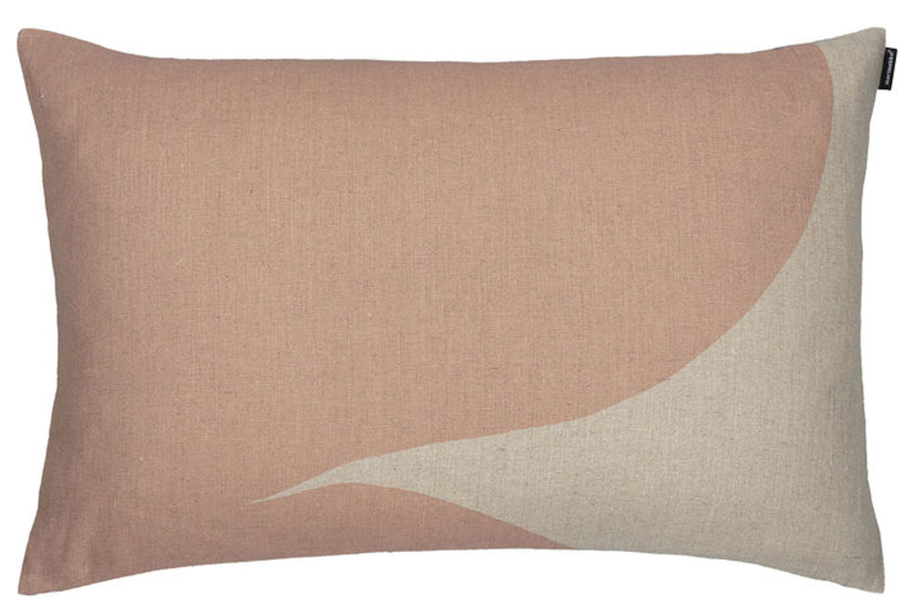 coussin beige et rose