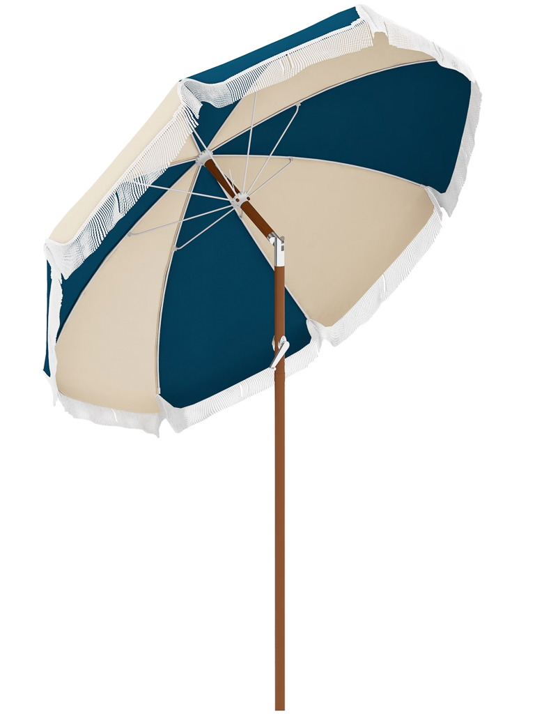 parasol à franges bicolore