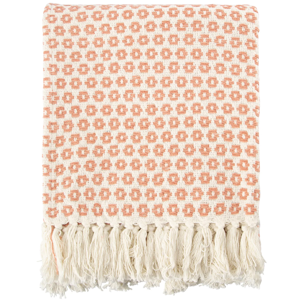plaid blanc et rose