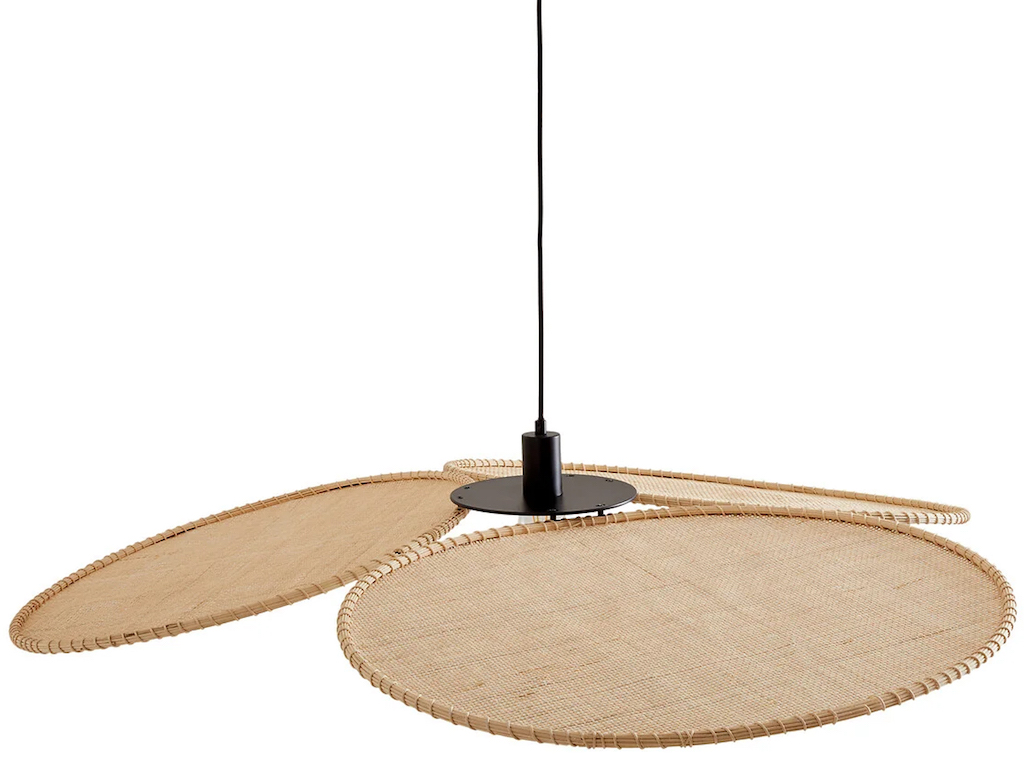 suspension fleur rotin 100 cm