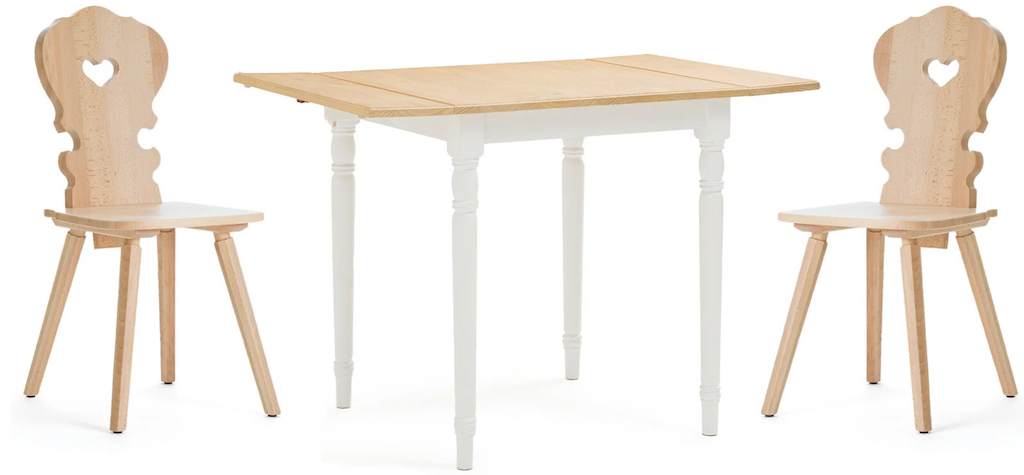 table et chaises de cuisine vintage en bois