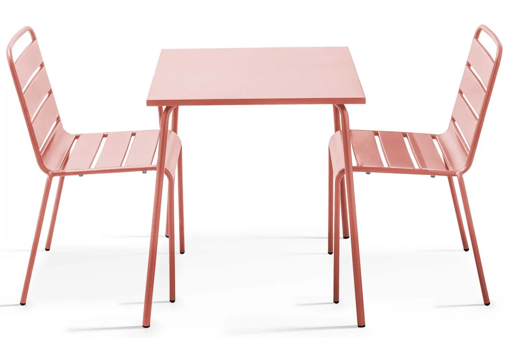 table et chaises cuisine corail