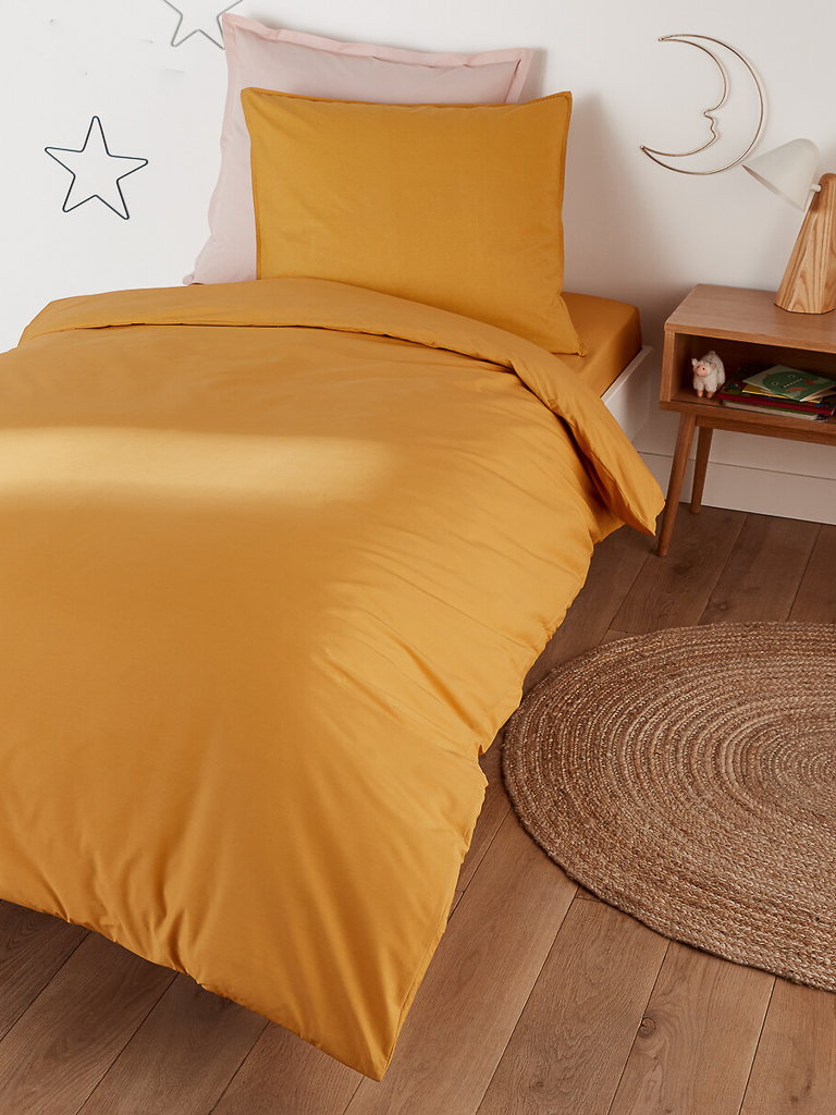 linge de lit enfant jaune ocre