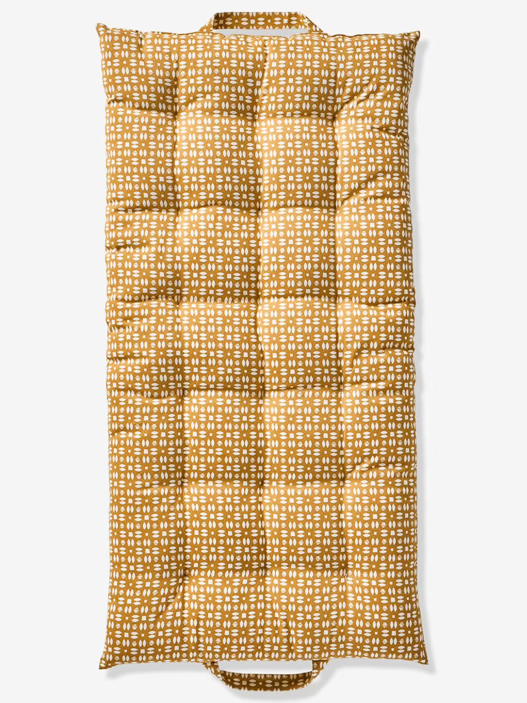 matelas de sol jaune et blanc enfant