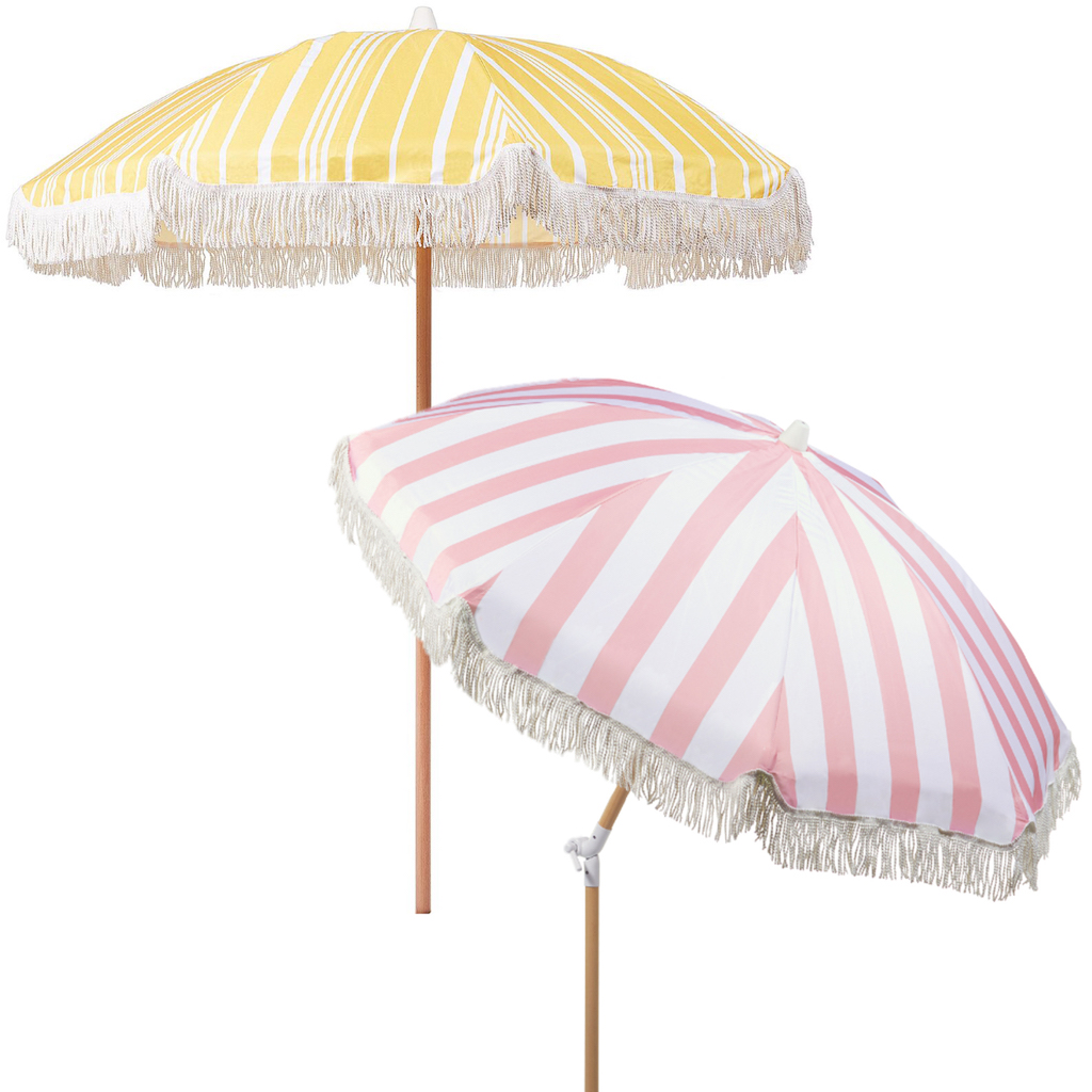 parasol frangé rose ou jaune