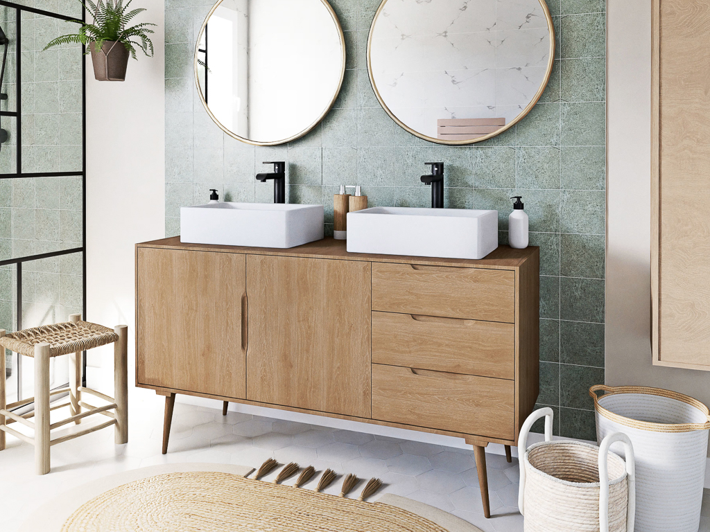 meuble sous vasque enfilade en bois
