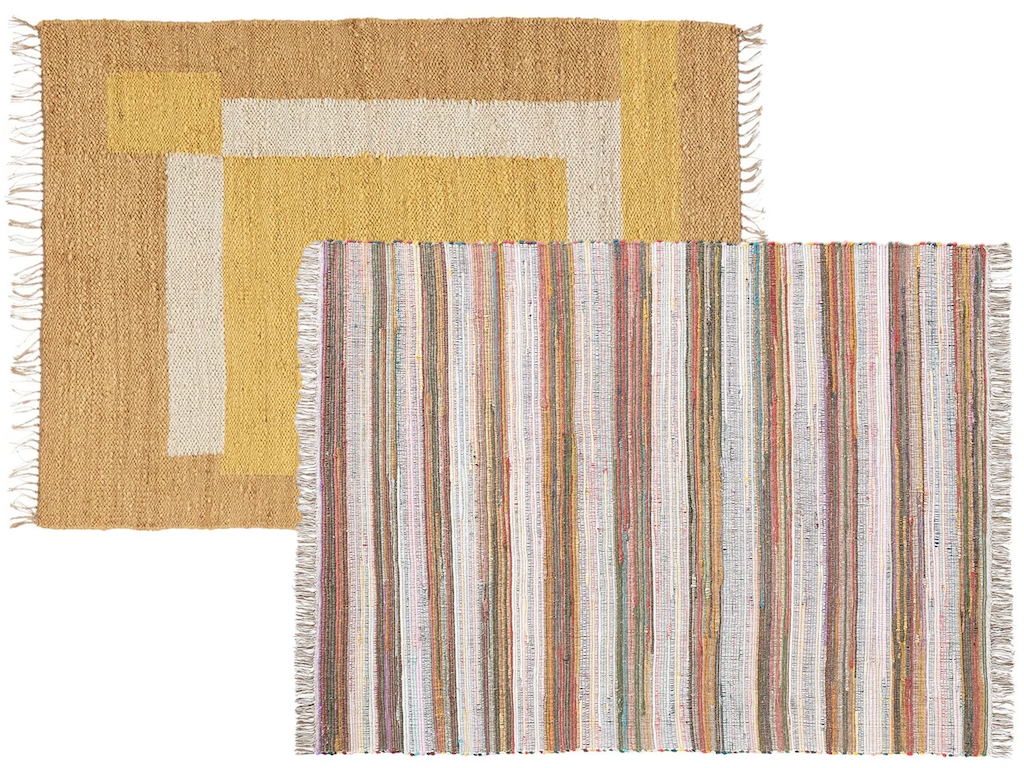 tapis en jute coloré